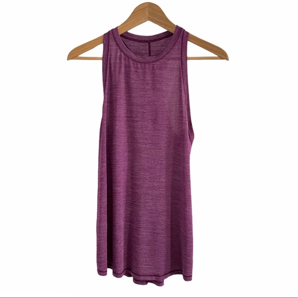 lululemon athletica Tops - Lululemon Purple High Neck Tank Split Back
